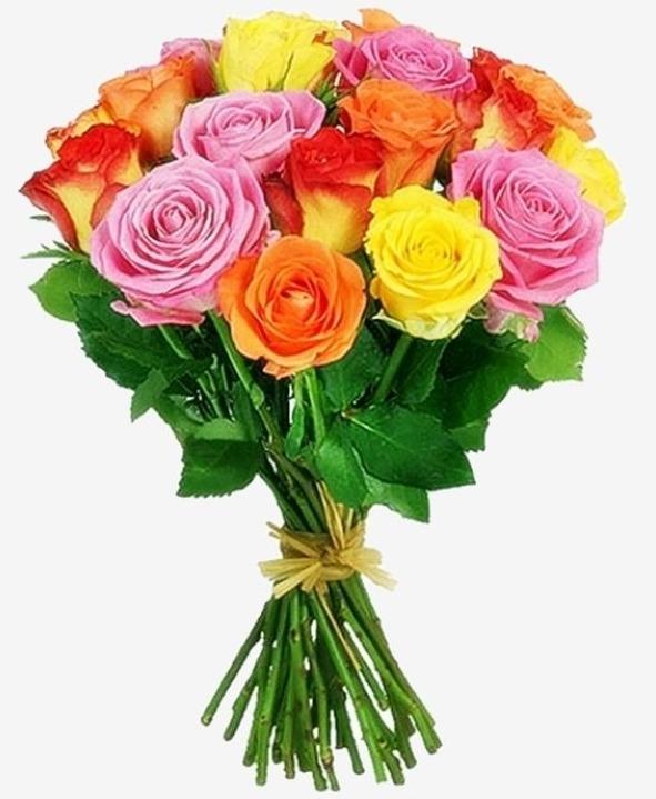 фото букета Букет из цветных роз Россия от магазина Флориаль